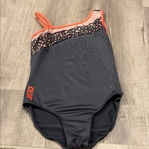 Justice Black and Coral leotard